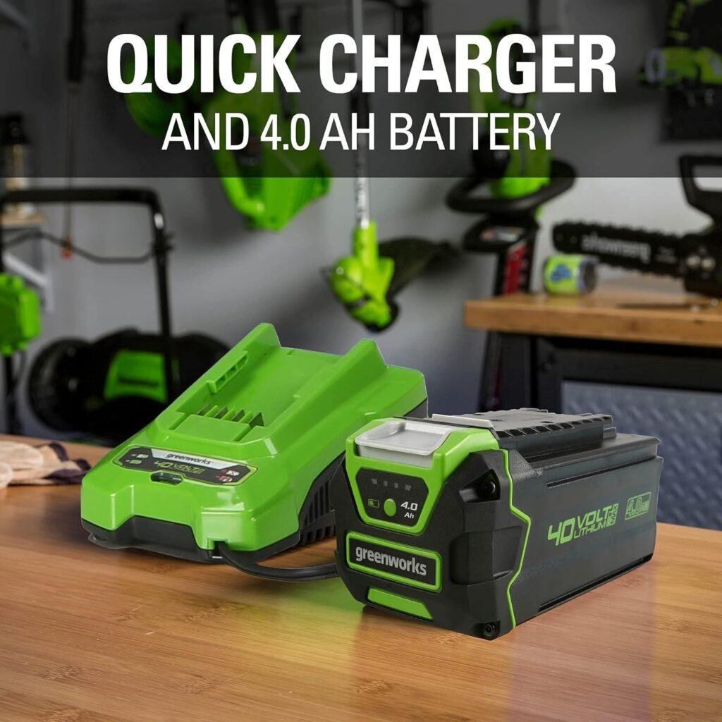 Greenworks 40V 16 Cordless Electric Lawn Mower, 4.0Ah Battery and Charger Included