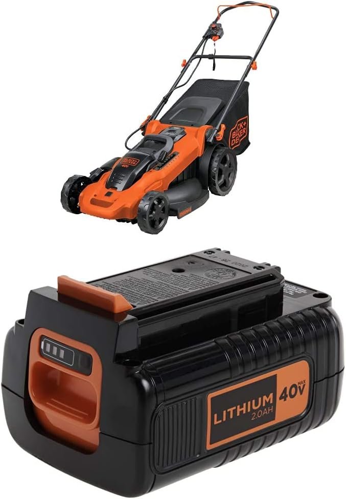 BLACK+DECKER 40V MAX* Cordless Lawn Mower with Battery and Charger Included (CM2043C)