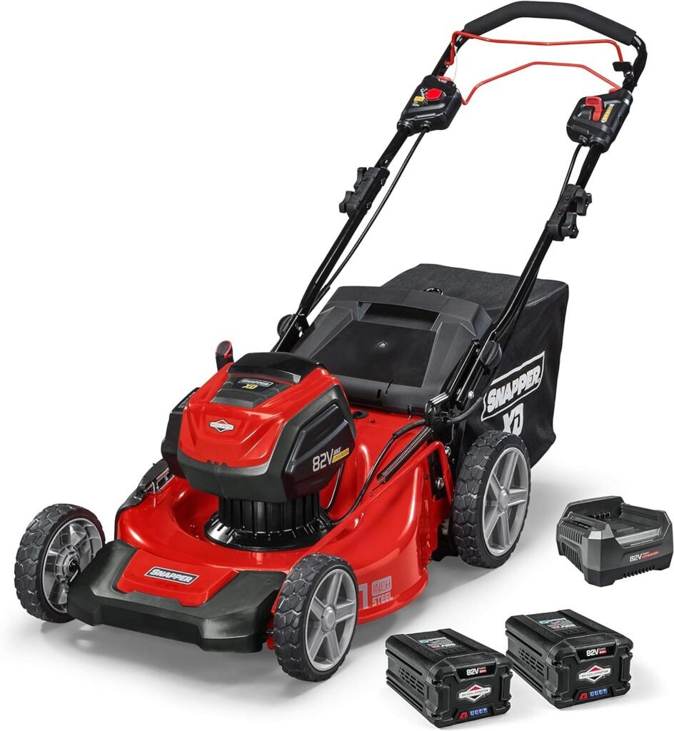 Electric Cordless 21-Inch Self-Propelled Lawnmower Kit with (2) 2.0 Batteries (1) Rapid Charger, 1687914, SXD21SPWM82K (Renewed)Q