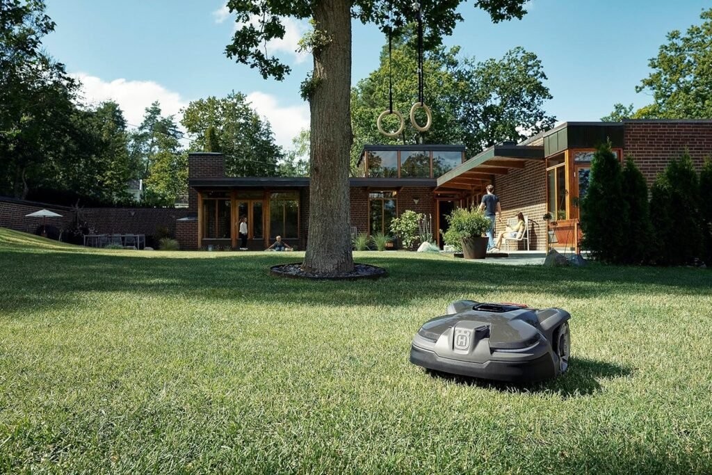 Husqvarna Automower 415X Robotic Automatic Lawn Mower with GPS Assisted Navigation with Self Installation and Ultra-Quiet Smart Mowing Technology for Small to Medium Yards (0.4 Acre)