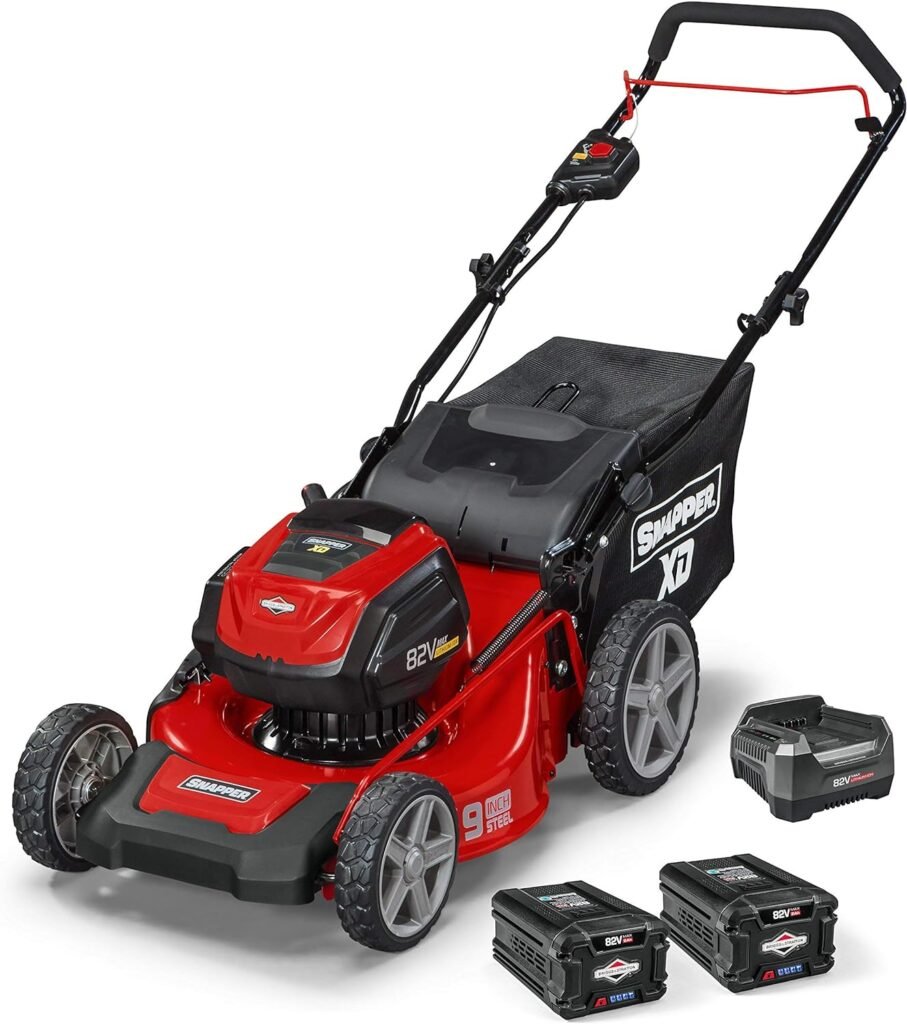 Snapper XD 82V MAX Cordless Electric 19 Push Lawn Mower, Includes Kit of 2 2.0 Batteries and Rapid Charger (Renewed)