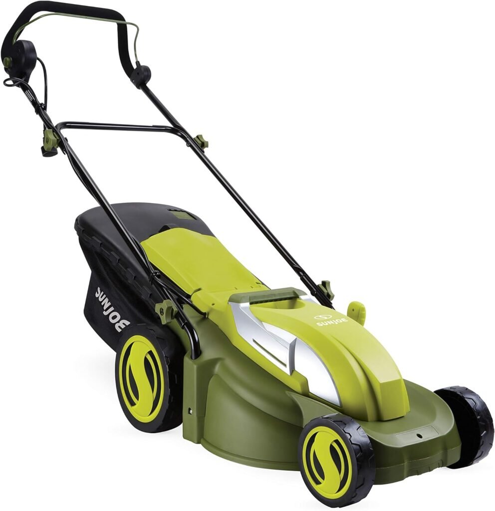 Amazon.com : Sun Joe MJ403E 17-Inch 13-Amp Electric Lawn Mower/Mulcher, 7-Position Adjustment, 12-Gallon Detachable Grass Collection Bag, Lightweight, Standard, Green : Walk Behind Lawn Mowers : Patio, Lawn Garden