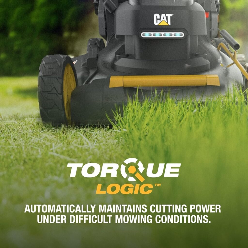 Cat DG671 60V 21” Self-Propelled Cordless Lawn Mower 3-In-1 Cutting Modes, Brushless Battery Lawn Mower with TorqLogic, Easy-Adapt Self-Propelled Lawn Mower – Battery Charger Included