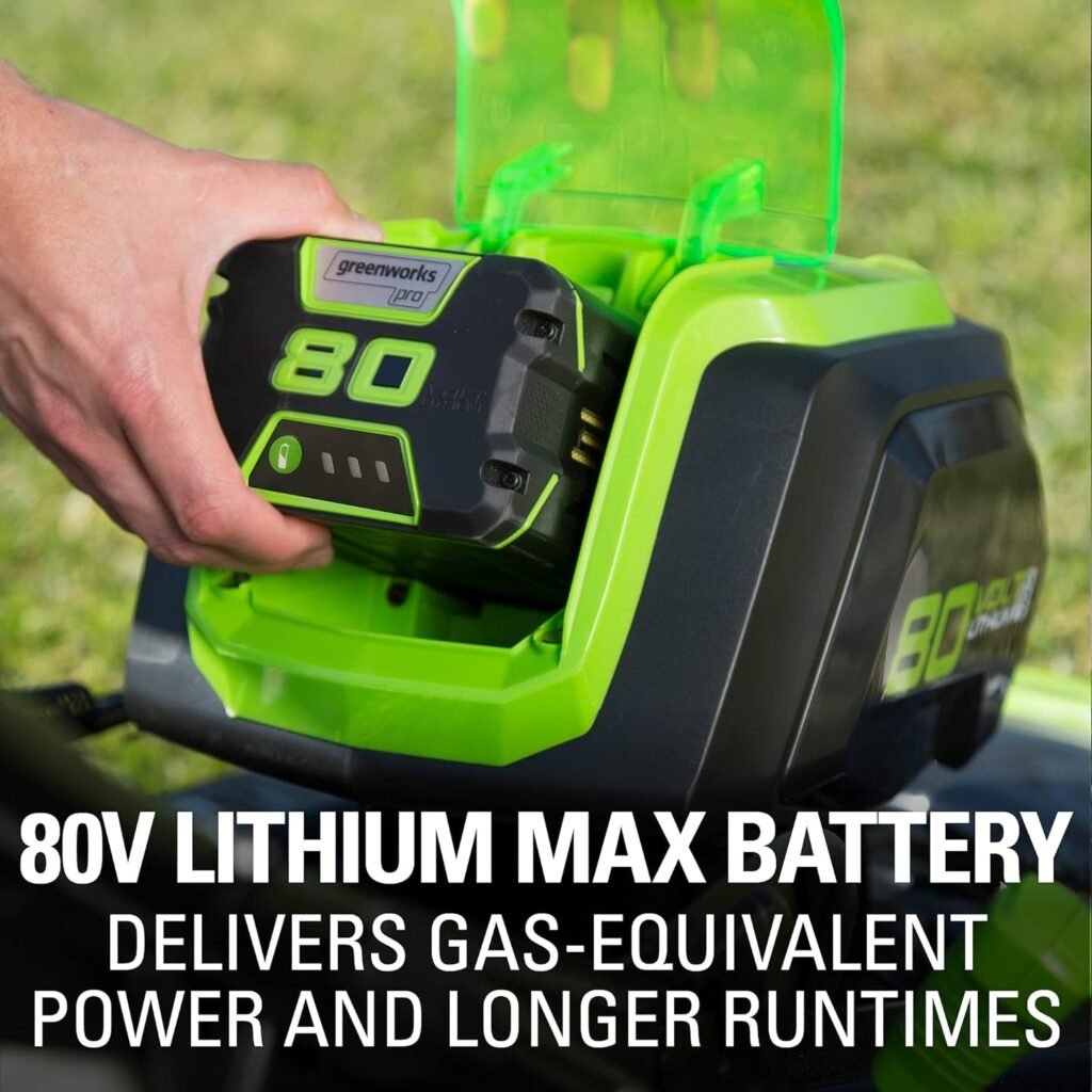 Greenworks 80V 21 Brushless Cordless (Push) Lawn Mower (75+ Compatible Tools), (2) 2.0Ah Batteries and 30 Minute Rapid Charger Included