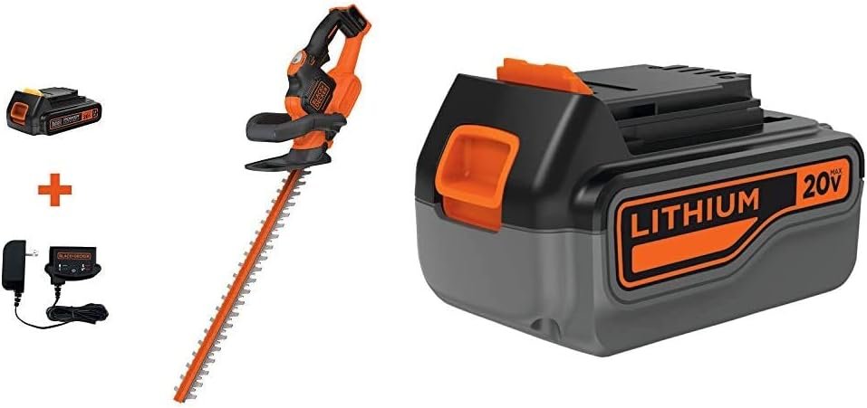 BLACK+DECKER 20V MAX Cordless Hedge Trimmer with Power Command Powercut, 22-Inch (LHT321FF)