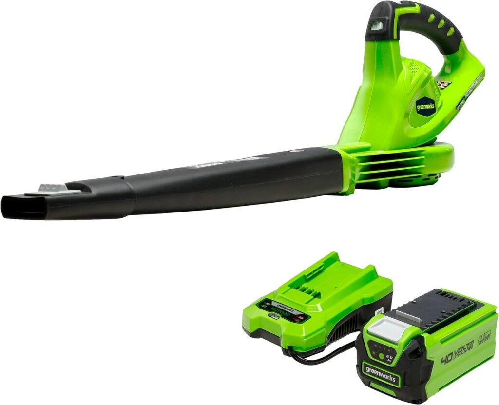 Greenworks 40V (150 MPH / 130 CFM) Cordless Leaf Blower, 2.0Ah Battery and Charger Included